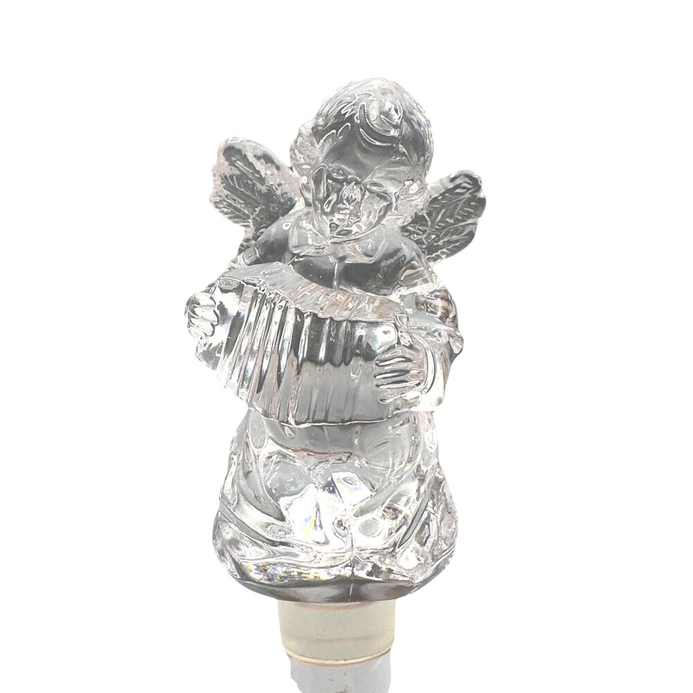 Mikasa‎ Vintage Crystal Angel Cherub Song Accordion Wine Bottle Stopper
